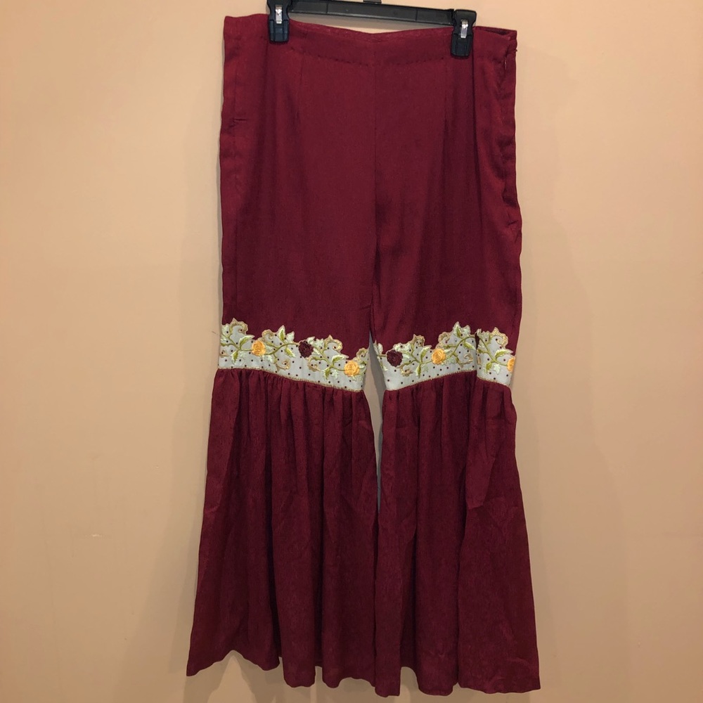 Pakistani Maroon Rizwan Moazzam Gharara Pants